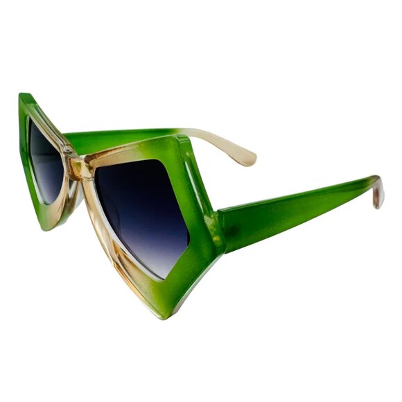 7029 | Green/Tan Cateye Sunglasses - Picture 2 of 5